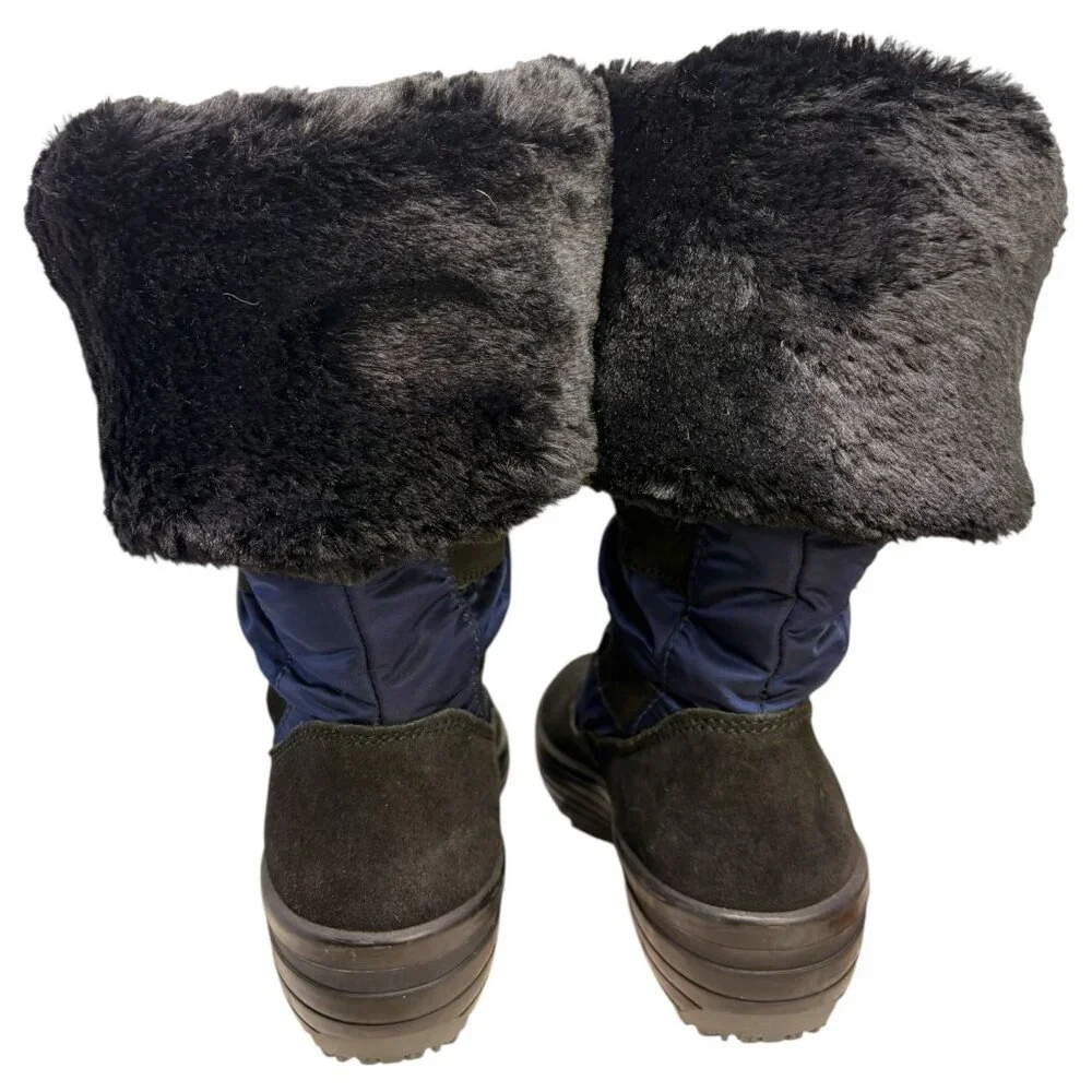 Pajar Mia Black Suede Navy Nylon‎ Insulation Winter Boot